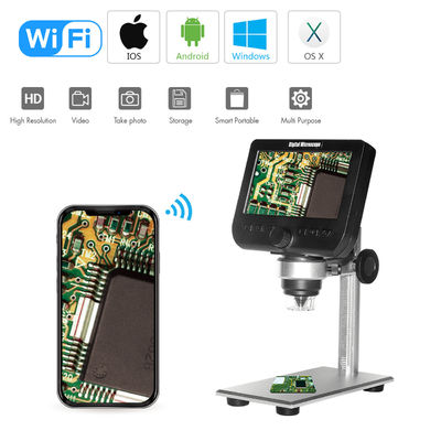 براکت مکنده 1080P 1000X میکروسکوپ دیجیتال قابل حمل وای فای قابل حمل برای کامپیوتر اندروید آی‌پد آیفون