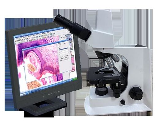 میکروسکوپ بیولوژیکی آزمایشگاه سه چشمی سفید با مرحله مکانیکی