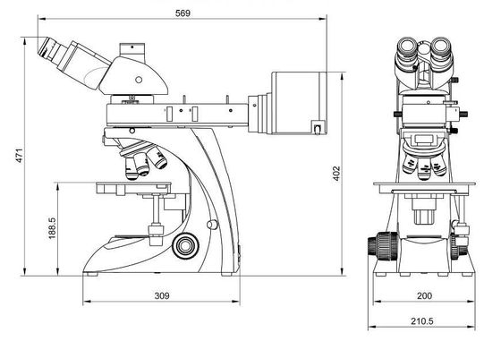 میکروسکوپ متالورژیکی نوری دوچشمی 50X 1000X میدان تاریک روشن Tinocular