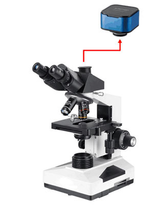 میکروسکوپ بیولوژیکی آزمایشگاه حرفه ای Trinocular 40-1000X با دوربین سونی 6.3M